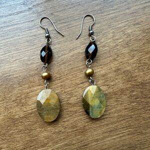 🦋 2/$10 - Earrings - Handmade - Brown/Tan - 2 1/2 inches long